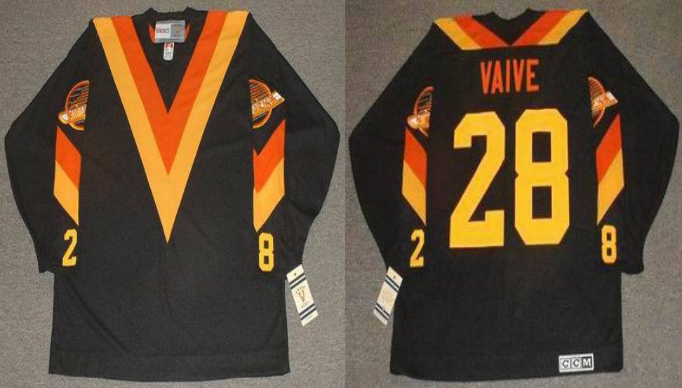 2019 Men Vancouver Canucks 28 Vaive Black CCM NHL jerseys